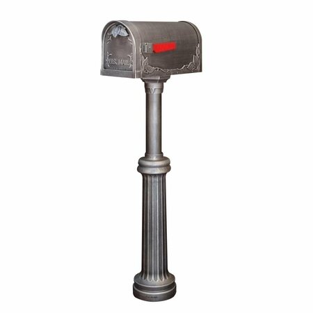 SPECIAL LITE Floral Curbside with Bradford Surface Mount Mailbox Post, Swedish Silver SCF-1003_SPK-590-SW